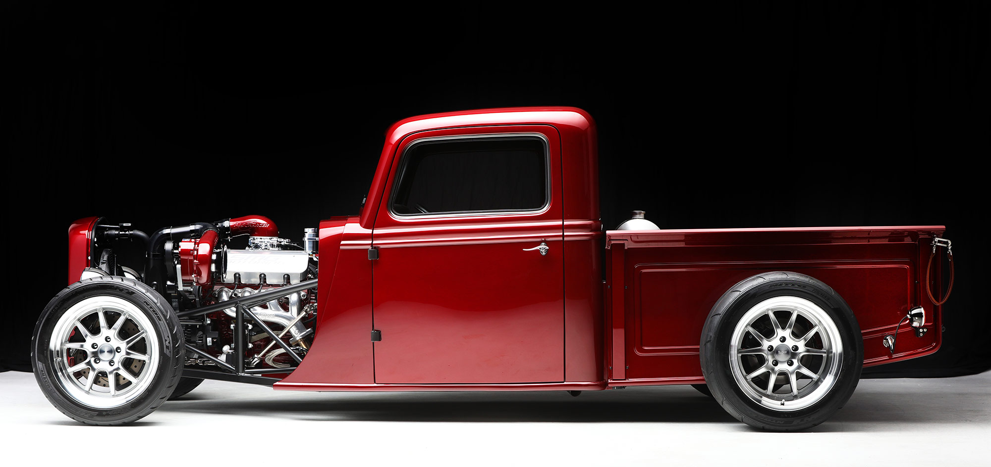 SMG Motoring's '35 Hot Rod Truck - Black Background - Factory Five Racing